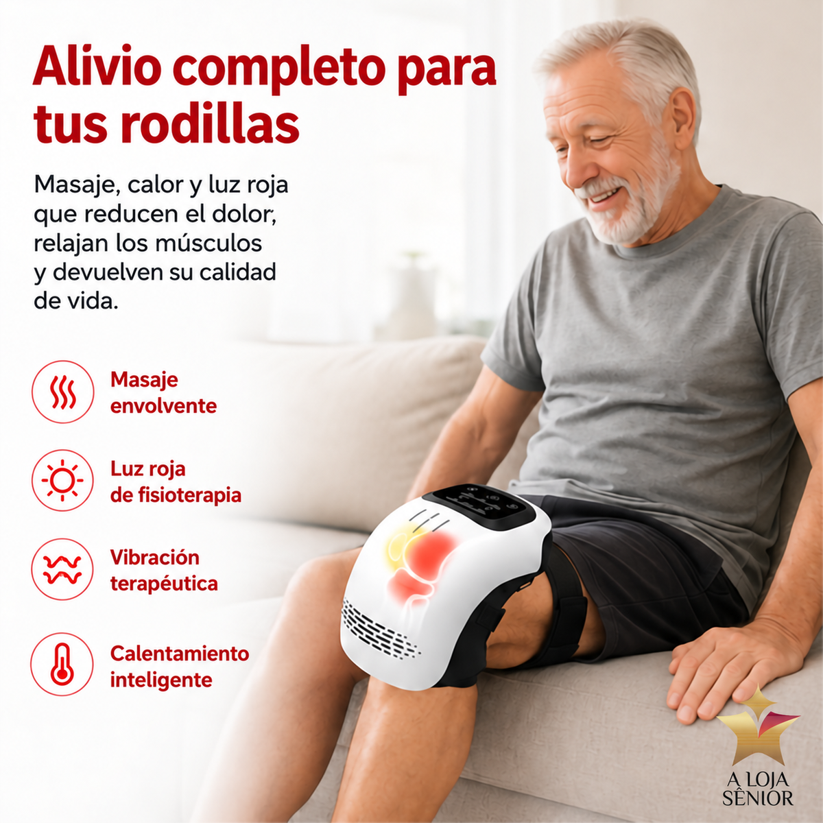 Masajeador de rodilla con calor infrarrojo